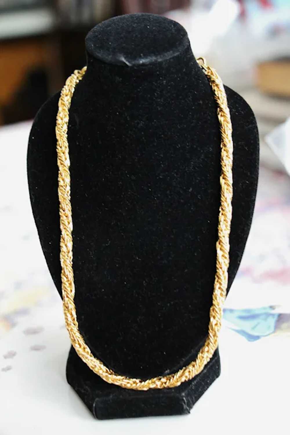 Roge't Gold Tone Double Braid Chain Choker Neckla… - image 9