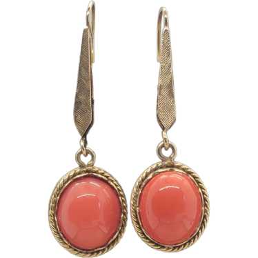 Astonishing Antique 14K Natural Red Momo Coral Dro