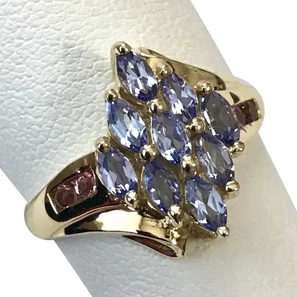 14K YG Tourmaline Gemstone Ring Size 6-1/4 - image 1