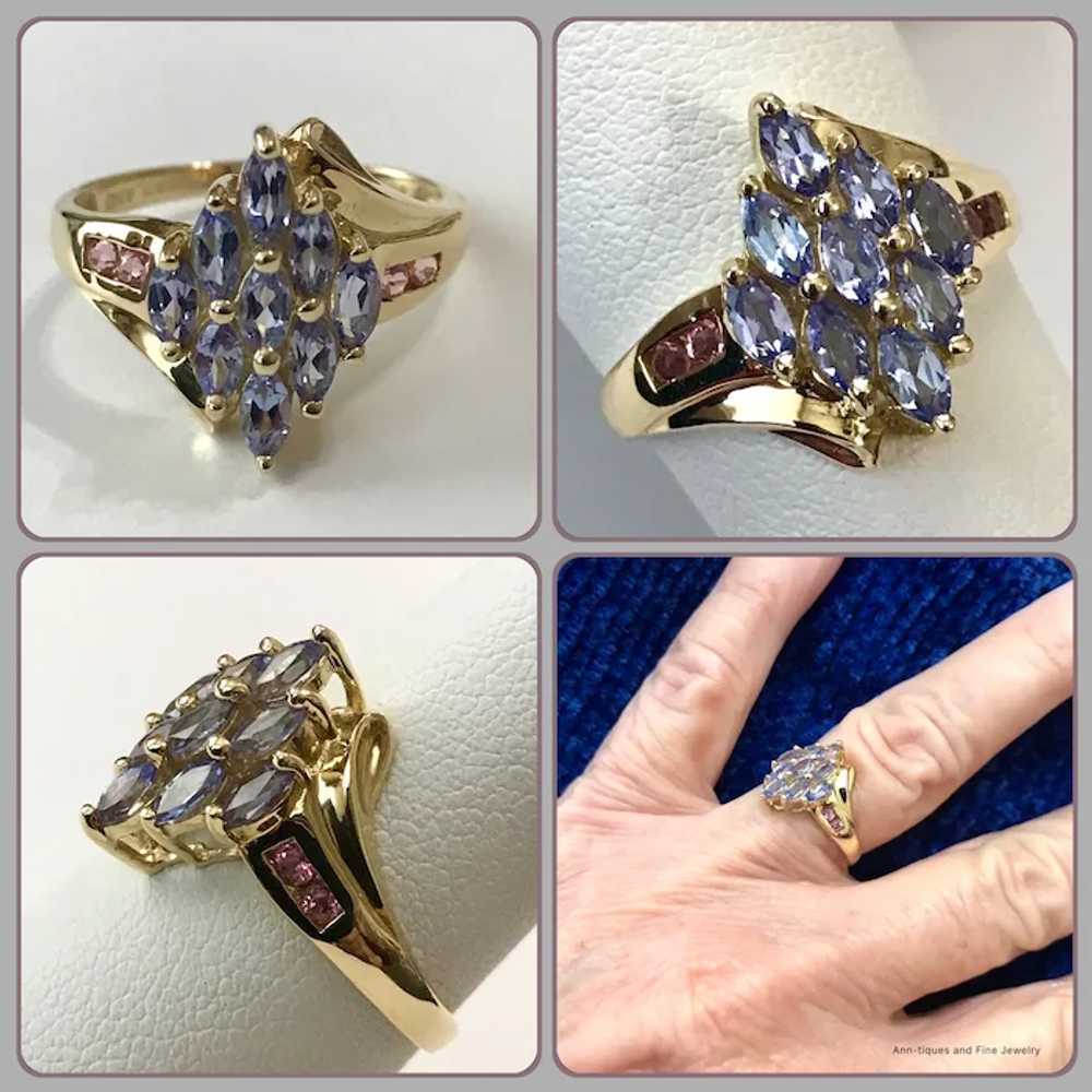 14K YG Tourmaline Gemstone Ring Size 6-1/4 - image 2