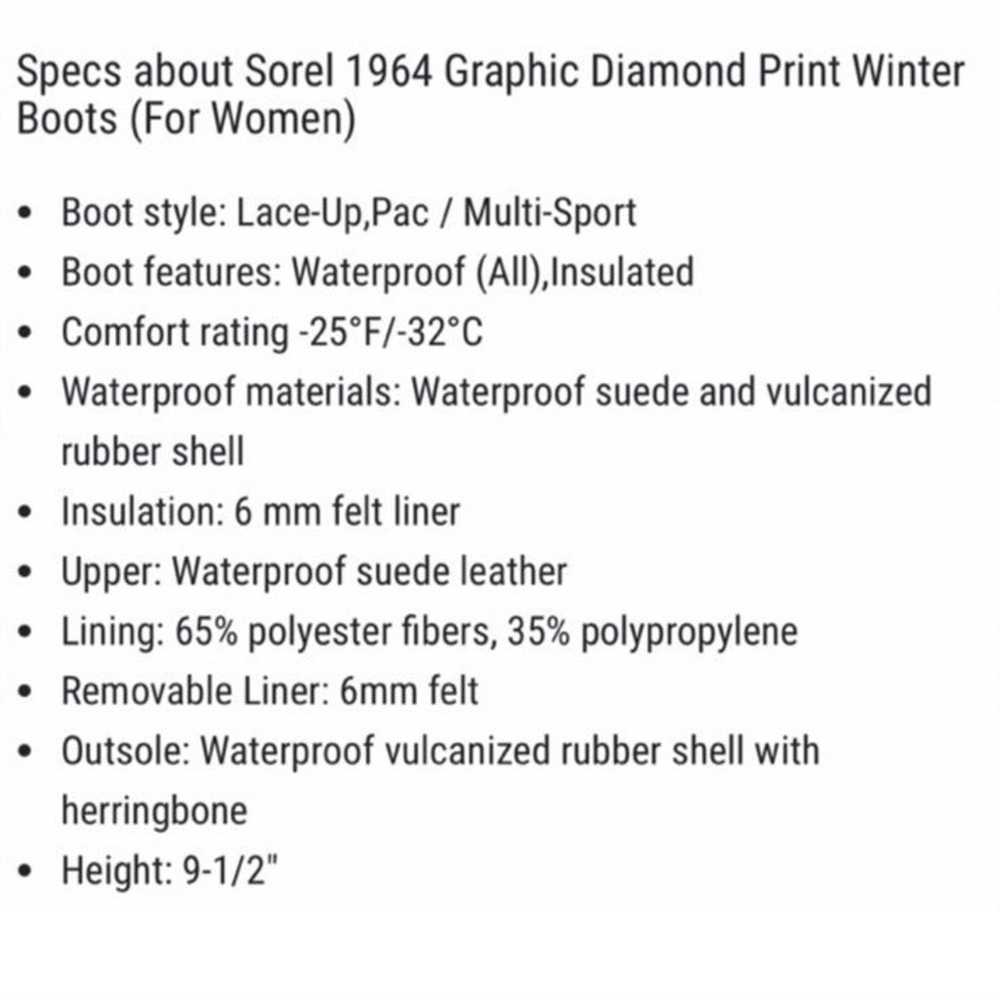 Sorel Graphic Diamond Print Pac Leather Vintage W… - image 10