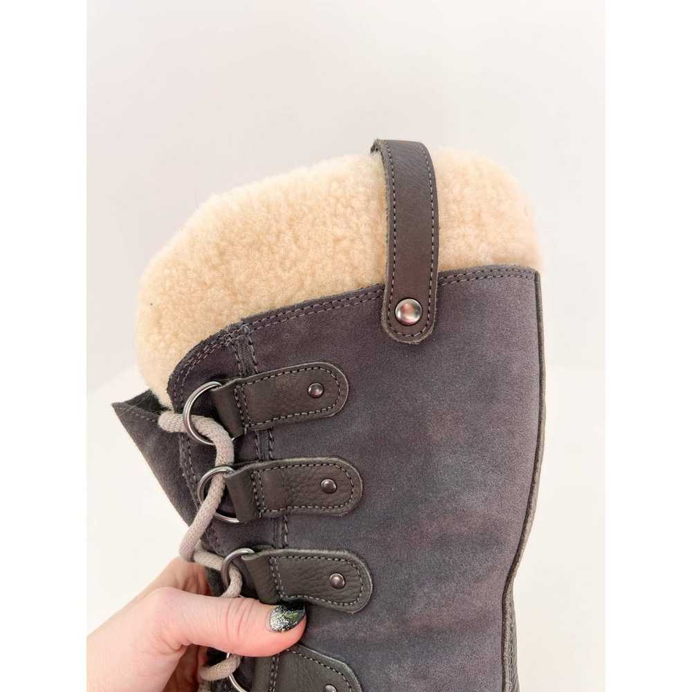 SOREL Women's Gray Sherpa Lined Lace Up Waterproo… - image 8