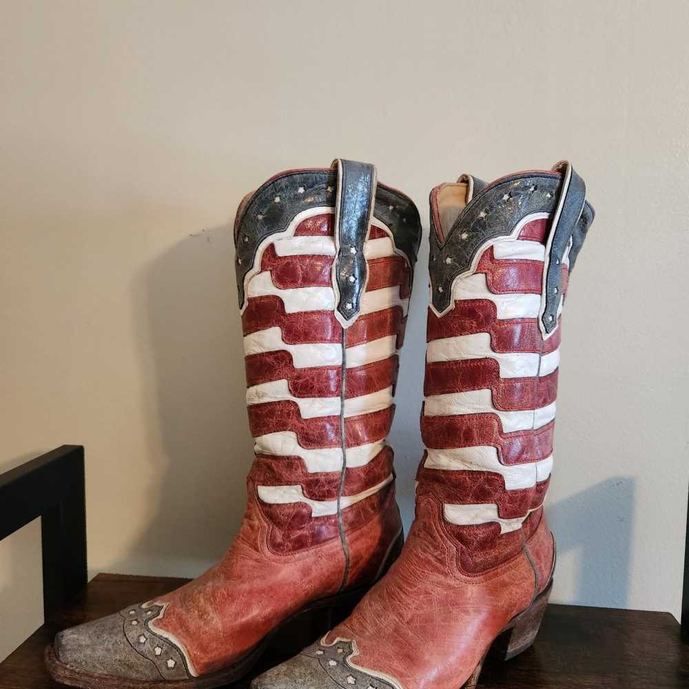 Womens Corral American Flag Cowboy Boots - Gem