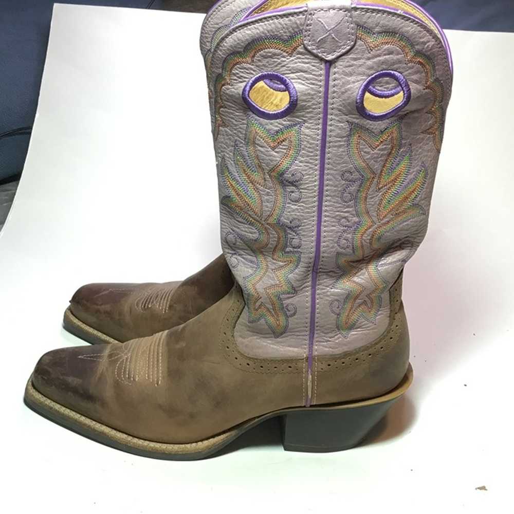 Twisted X Buckaroo Women's Lavender Brown Leather… - image 1