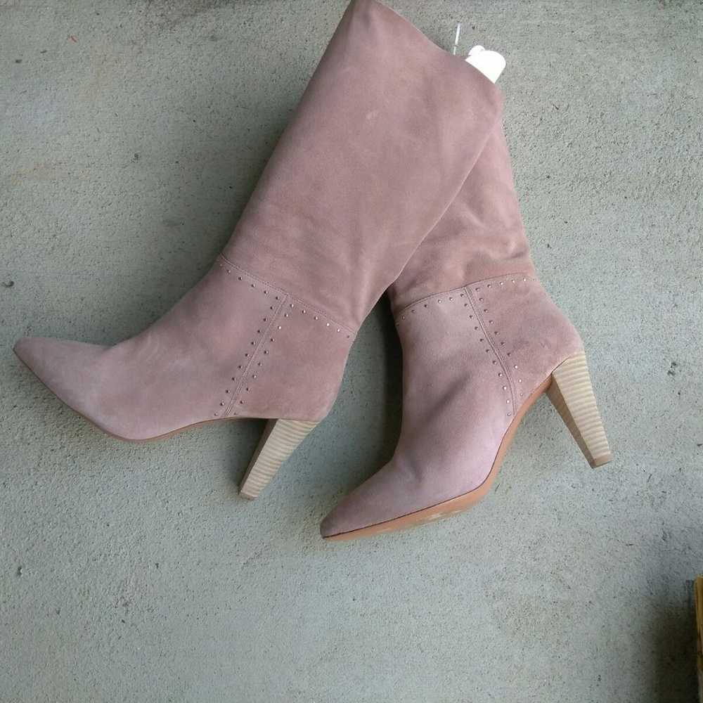 BA & SH Clem Pink Suede Slouch Boots - image 5