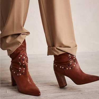 Free People Studded Dakota Heel Boots in Ginger S… - image 1