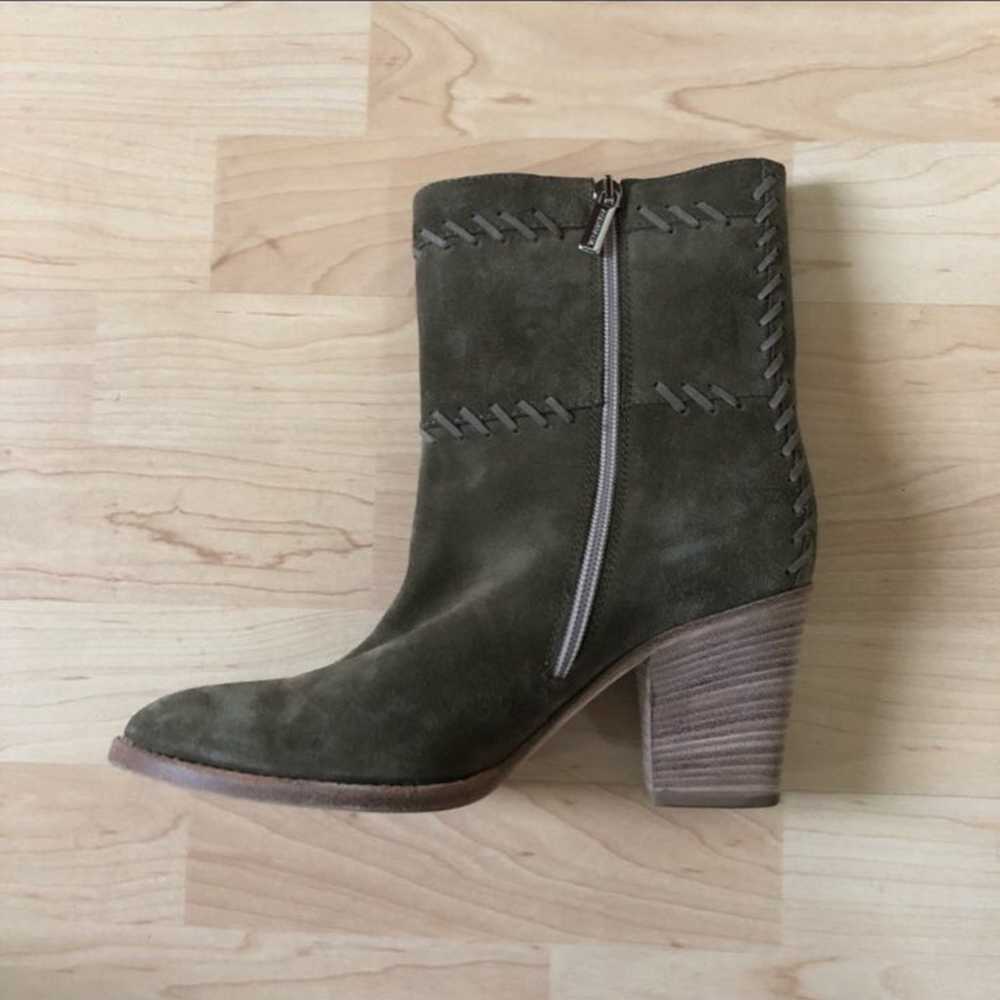 Aquatalia Olive Green Leather Boots - image 4