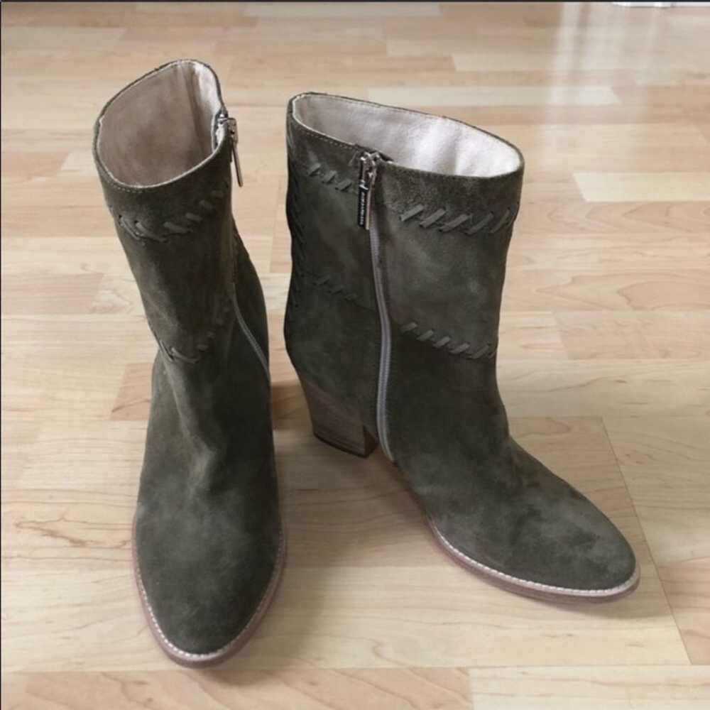 Aquatalia Olive Green Leather Boots - image 9