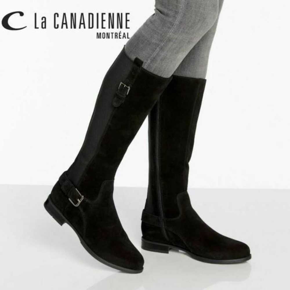 La Cannadiene Black Lentina Knee High Riding Sued… - image 11