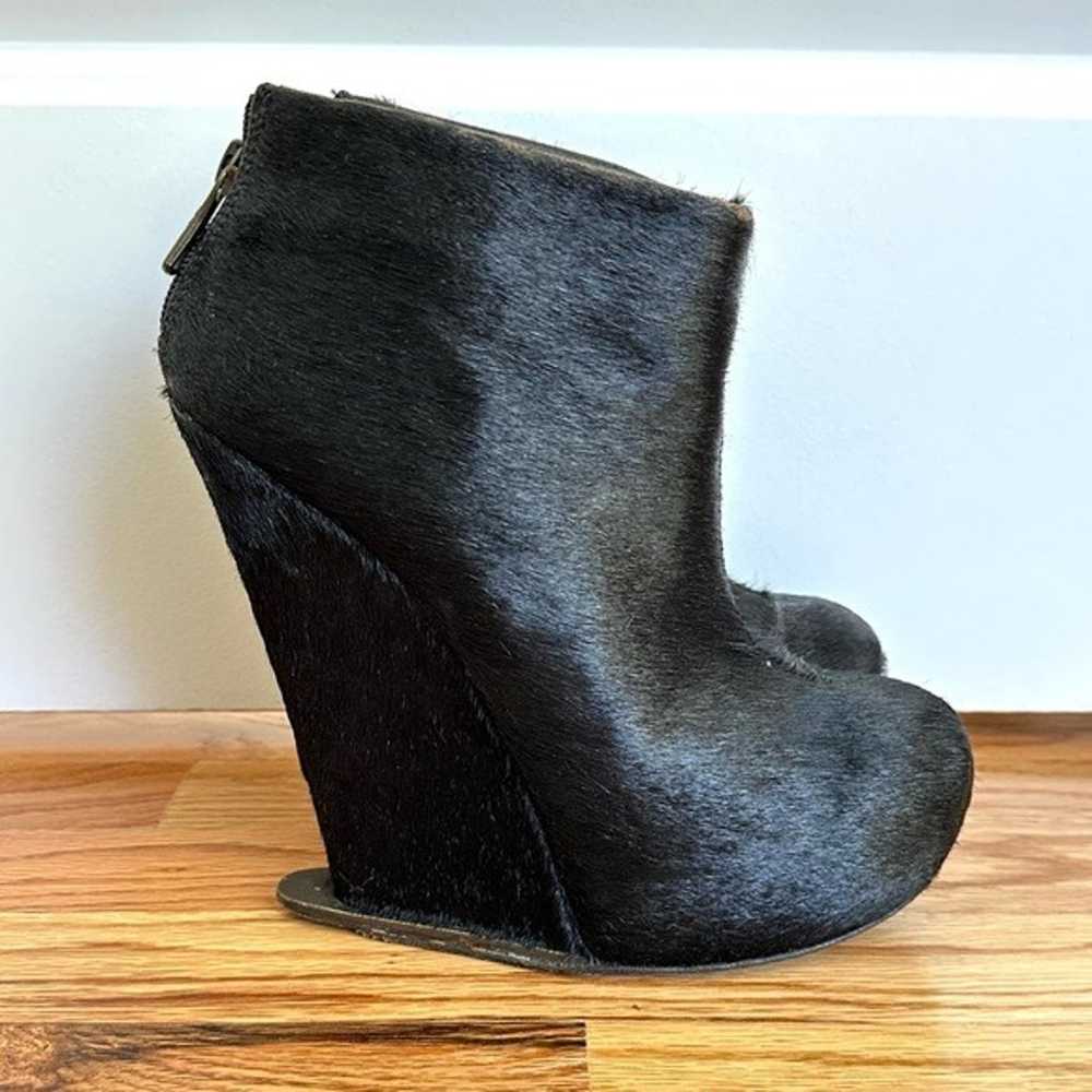 BCBG Runway Pony Hair Platform Wedge Booties - image 2