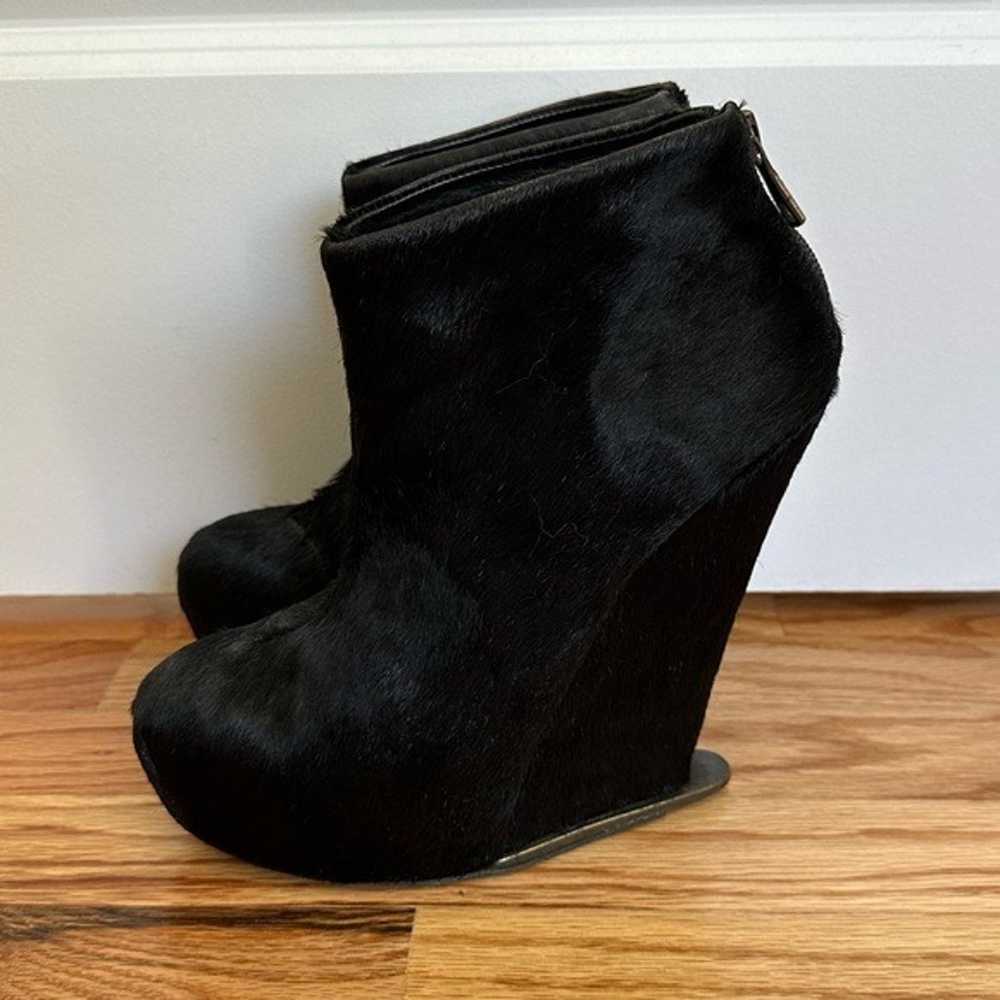 BCBG Runway Pony Hair Platform Wedge Booties - image 6