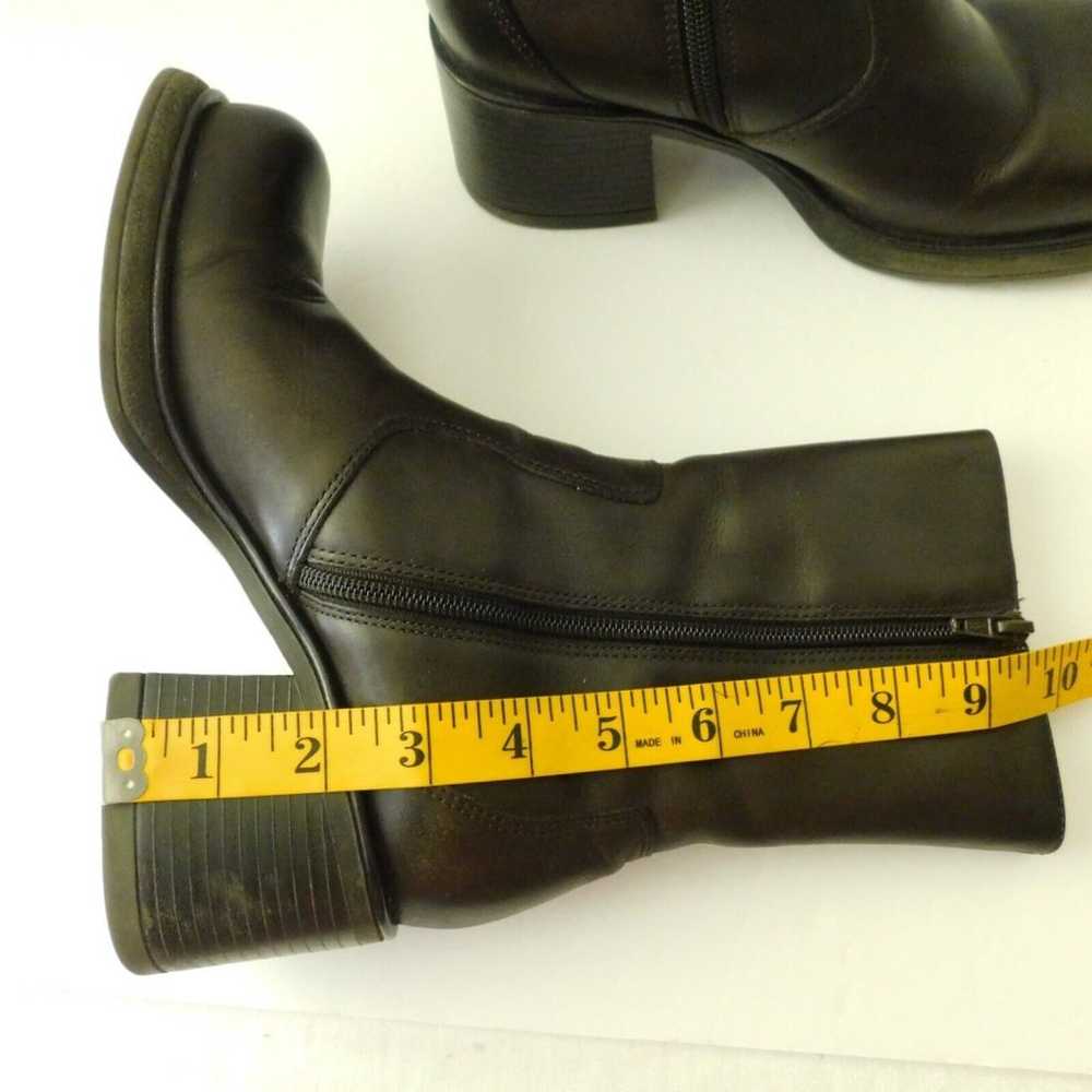 Y2K Steve Madden Brown Leather Boots 90s Chunky P… - image 8