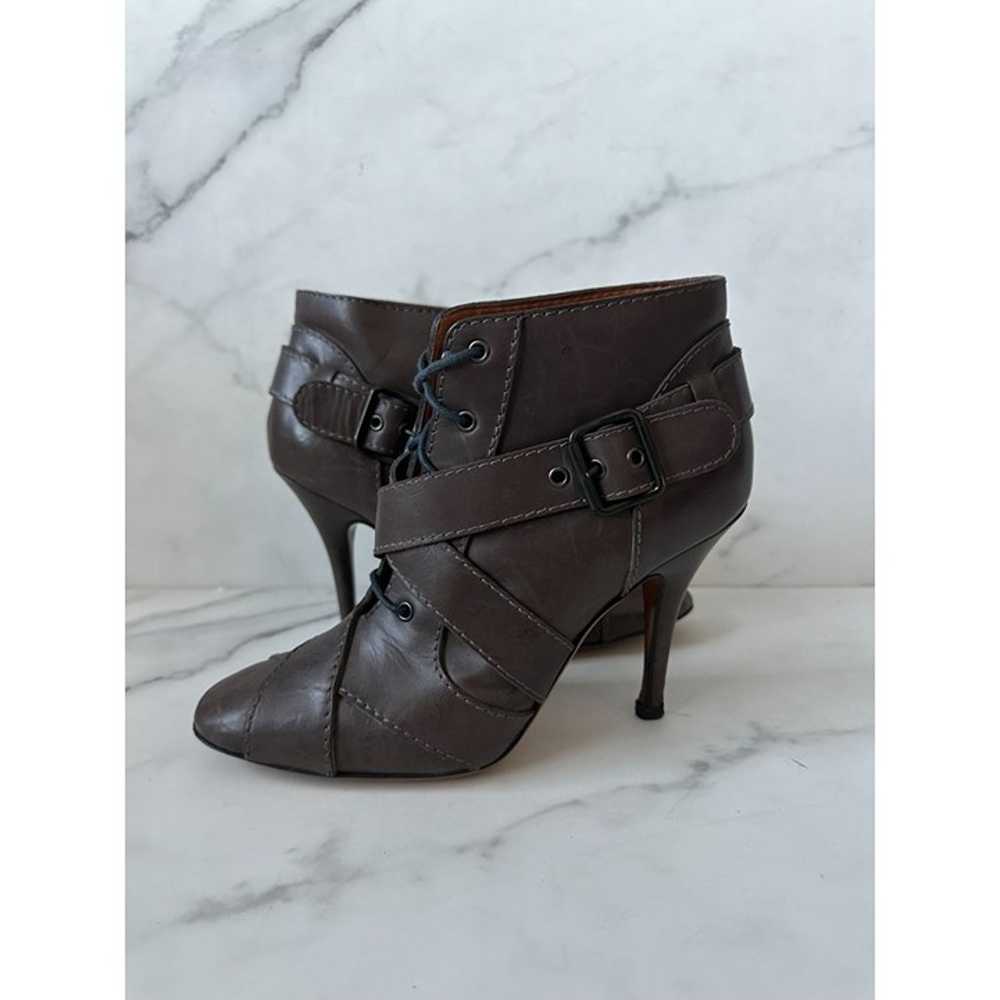 GIVENCHY Leather Military Heels Ankle Boots Size … - image 3