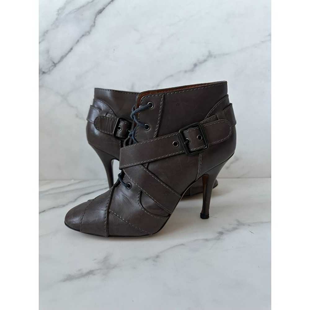 GIVENCHY Leather Military Heels Ankle Boots Size … - image 6