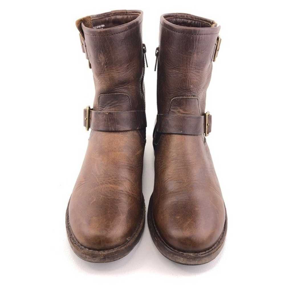 Frye Vicky Engineer Brown Leather Moto Boots 9.5B - image 4