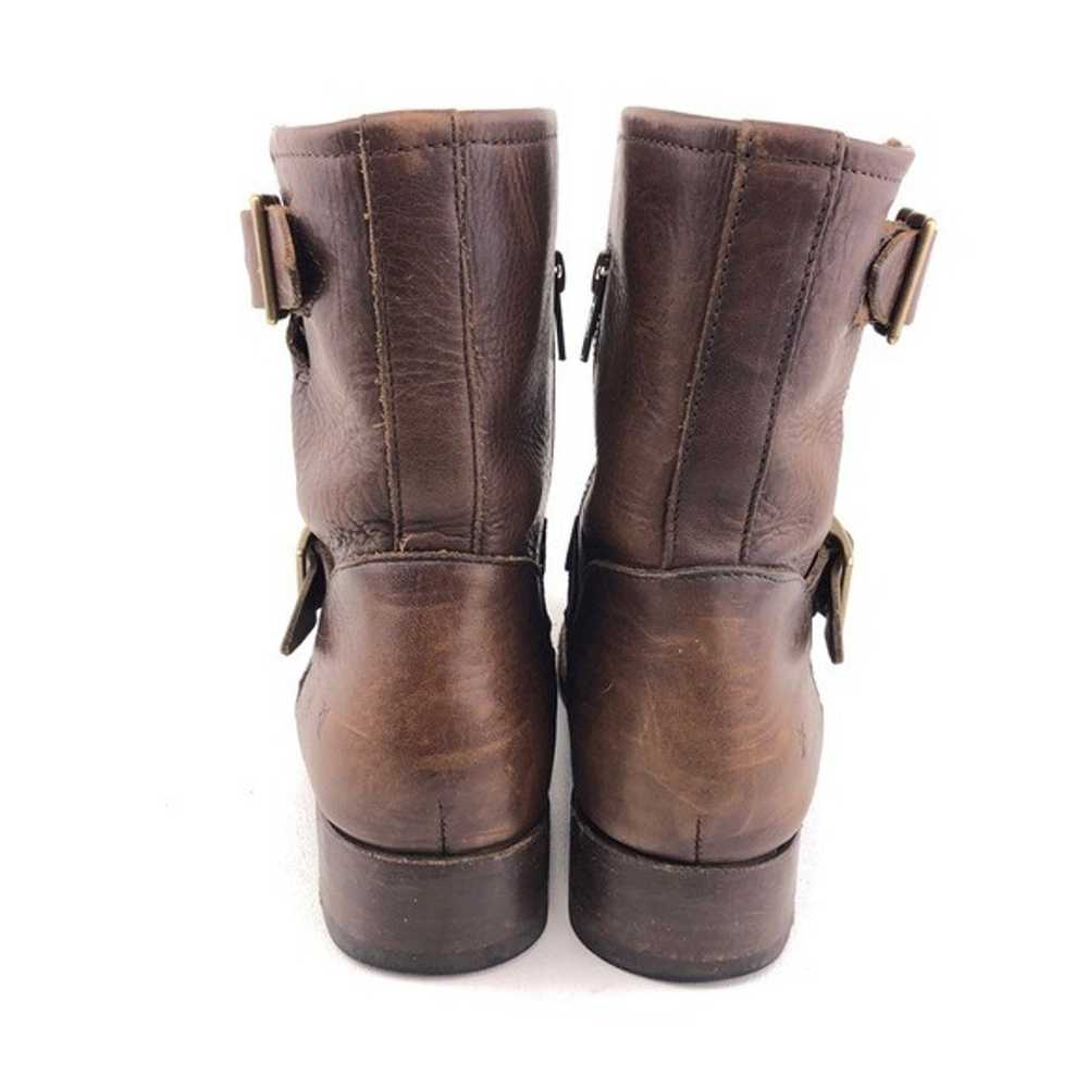 Frye Vicky Engineer Brown Leather Moto Boots 9.5B - image 6