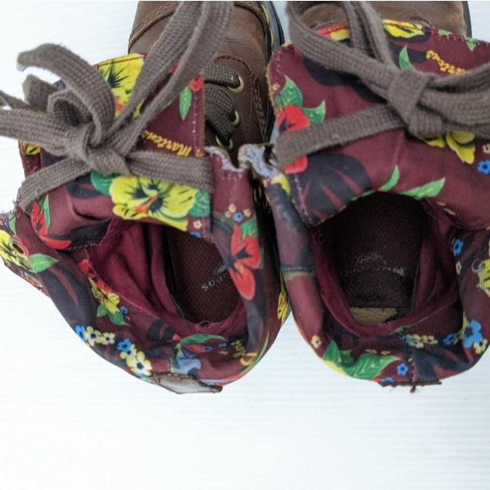 DOC MARTENS Aimilita Burgandy Hawaiian Floral Lin… - image 11