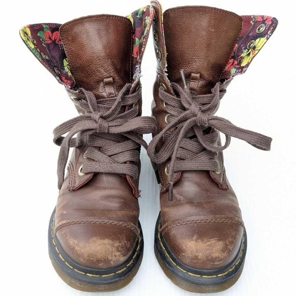 DOC MARTENS Aimilita Burgandy Hawaiian Floral Lin… - image 2