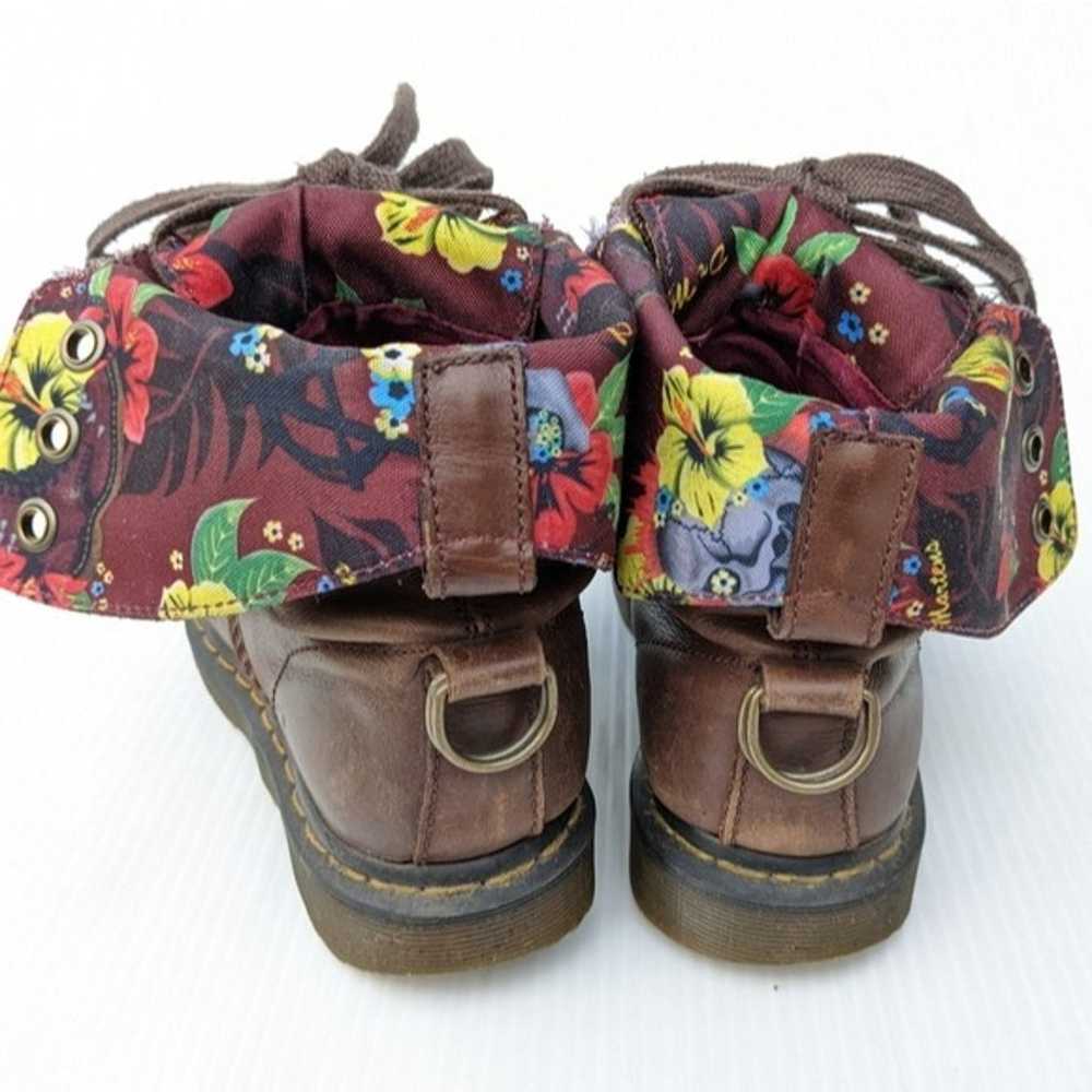 DOC MARTENS Aimilita Burgandy Hawaiian Floral Lin… - image 3