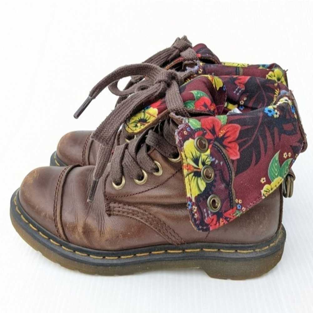 DOC MARTENS Aimilita Burgandy Hawaiian Floral Lin… - image 4