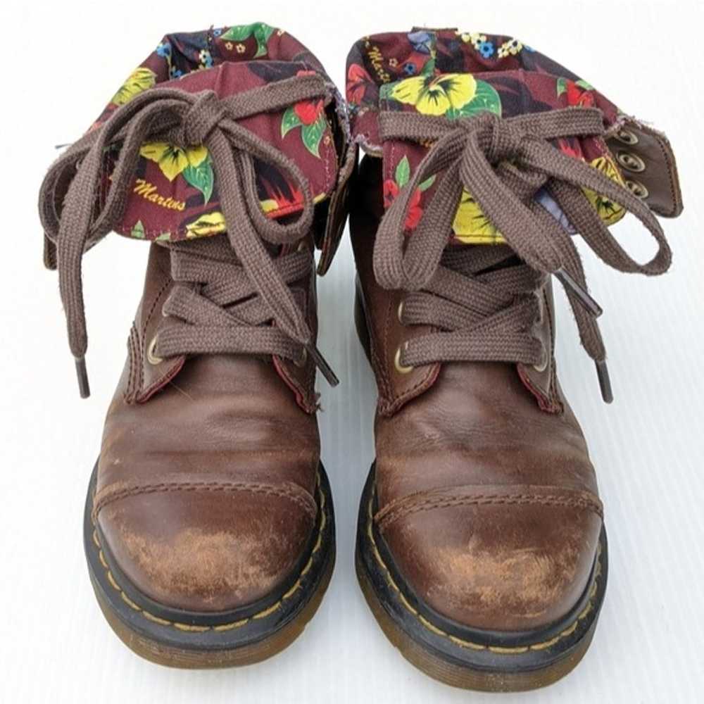 DOC MARTENS Aimilita Burgandy Hawaiian Floral Lin… - image 7