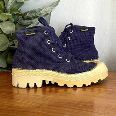Vintage Palladium Canvas Boots Made in France Navy