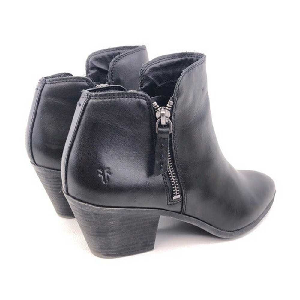 Frye Judith Black Leather Zip Ankle Booties 8.5M - image 5