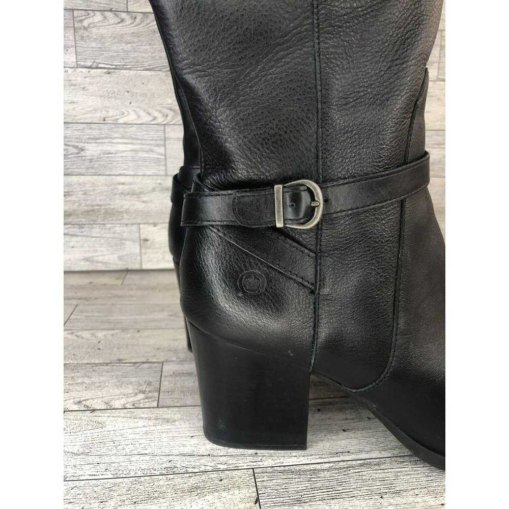 Born Women's Esla Black Leather Knee High Zip Up … - image 2