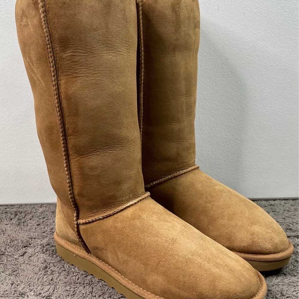 UGG CLASSIC TALL WOMEN BOOT  SUEDE  CHESTNUT - image 2