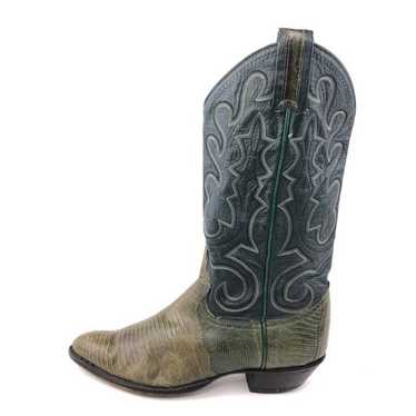 Larry Mahan Green Lizard Western Boots 7.5B - image 1