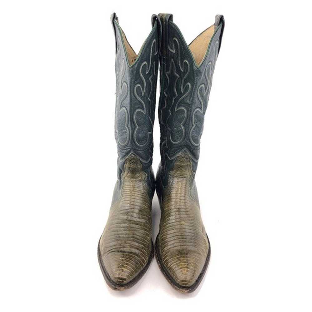 Larry Mahan Green Lizard Western Boots 7.5B - image 4