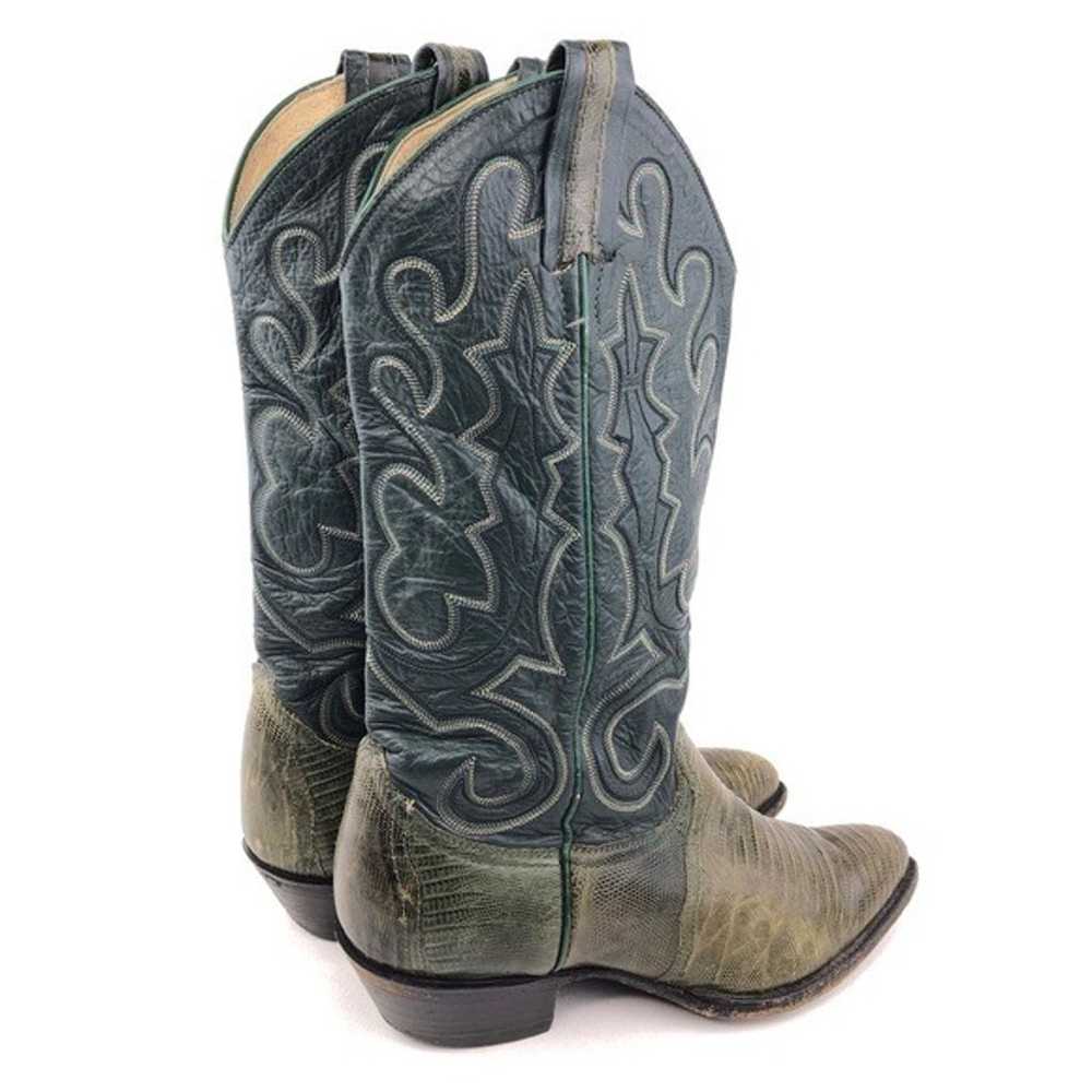 Larry Mahan Green Lizard Western Boots 7.5B - image 5