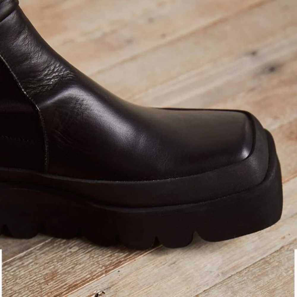 European and American women's black leather boots - image 3