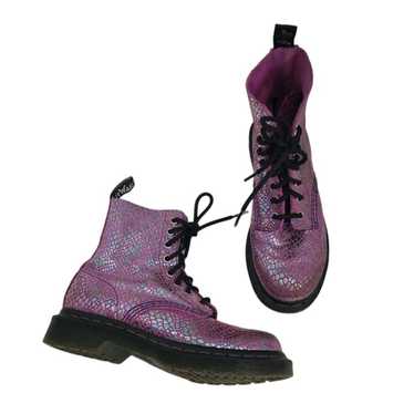 Dr Martens 1460 Pascal Snake Metallic Boots Purpl… - image 1