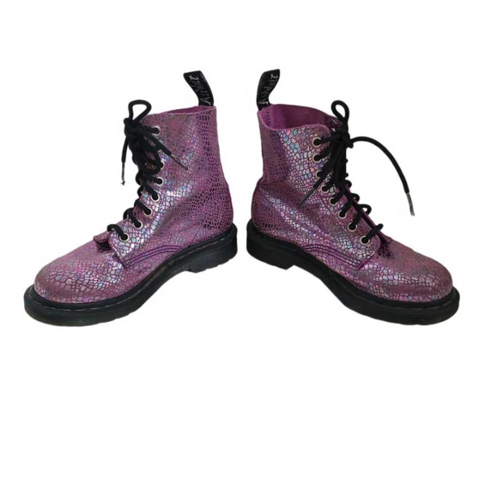 Dr Martens 1460 Pascal Snake Metallic Boots Purpl… - image 3