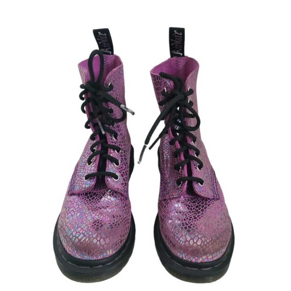 Dr Martens 1460 Pascal Snake Metallic Boots Purpl… - image 4