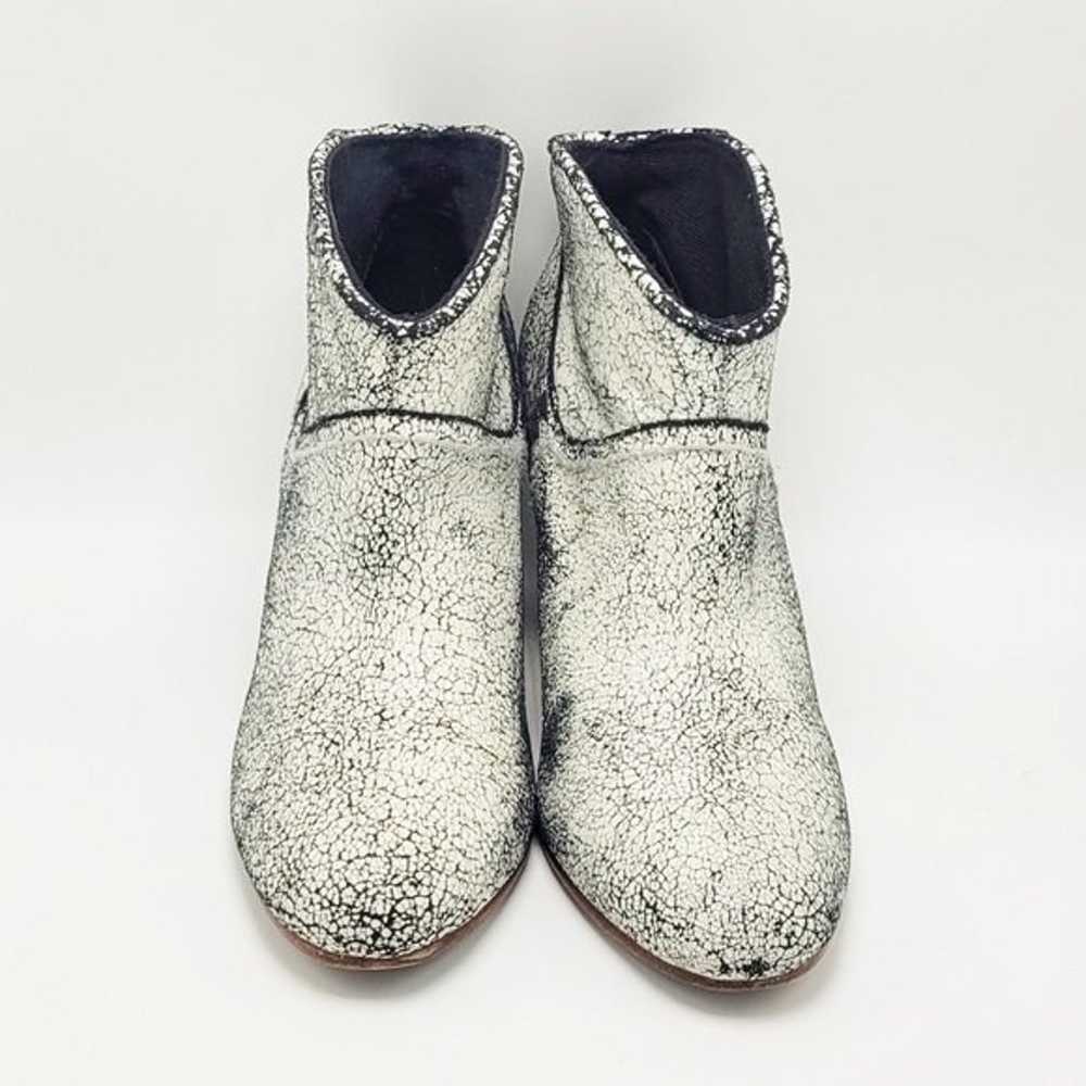 Maje Distressed Crackle Leather Ankle Booties Bla… - image 2