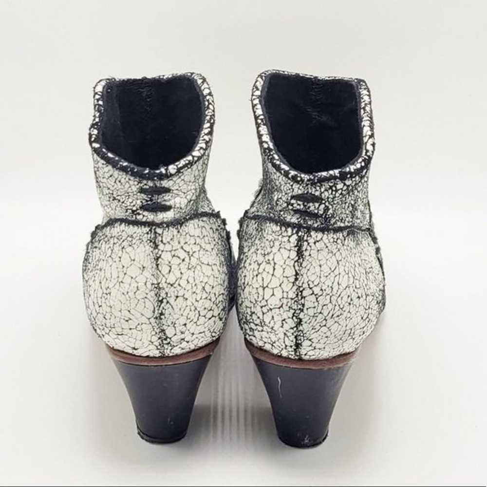 Maje Distressed Crackle Leather Ankle Booties Bla… - image 3