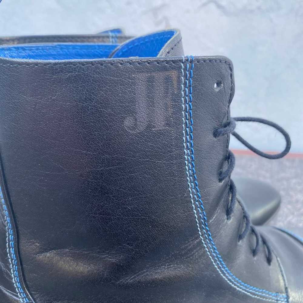 John Fluevog Black Leather Lace up Ankle Boots Si… - image 5