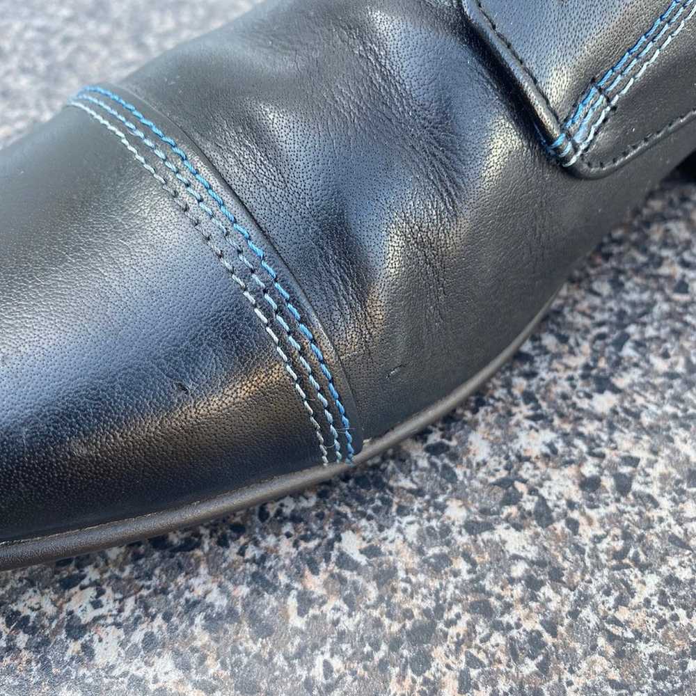 John Fluevog Black Leather Lace up Ankle Boots Si… - image 8