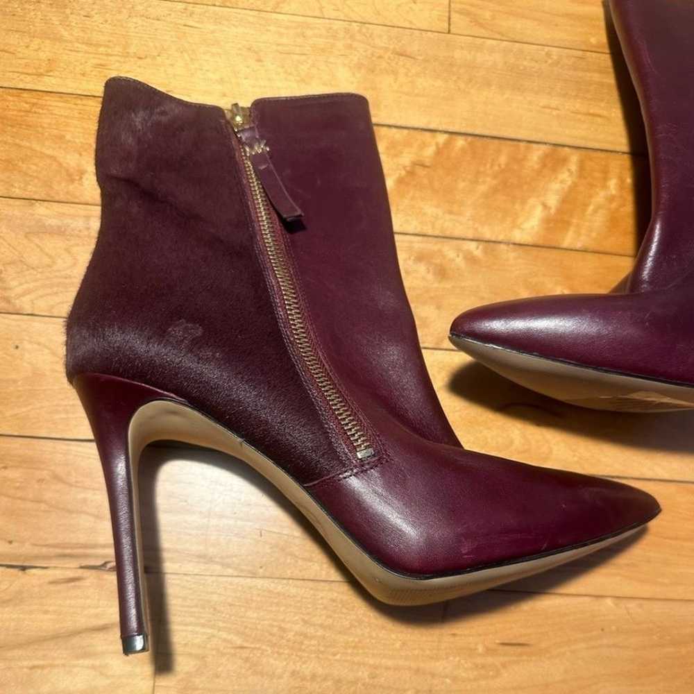 NEW MICHAEL KORS Burgundy heeled booties leather … - image 4