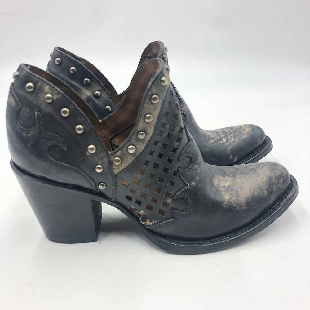 Circle G Cut Out Distressed Leather Studded Weste… - image 3