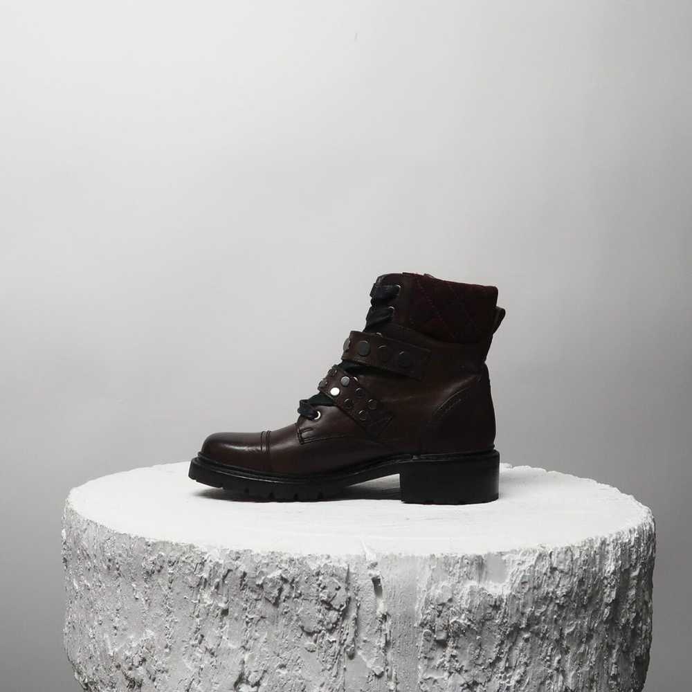 FRYE Marron Harness Combat Boots In Maroon Size 6… - image 3