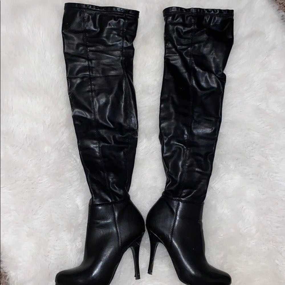 Guess Over the Knee Boots Black Size 7 - image 2