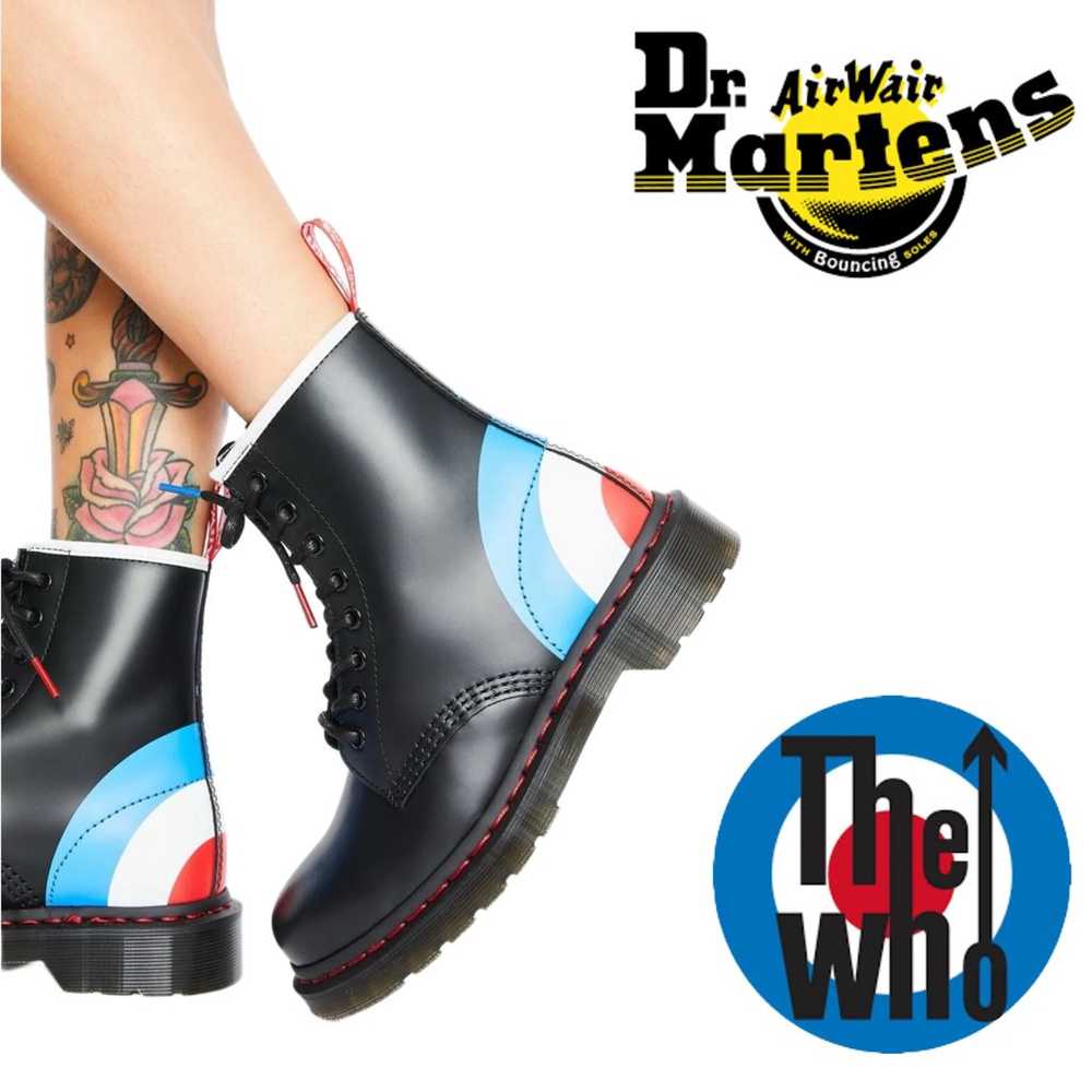 Dr. Martens X The Who Smooth Black Leather Boots.… - image 1