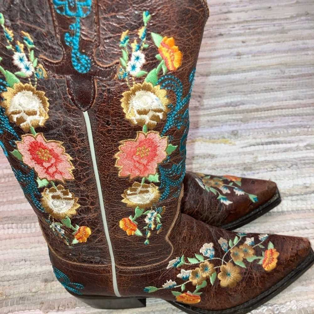 Macie Bean Cowgirl Boots! Gorgeous Floral Embroid… - image 2