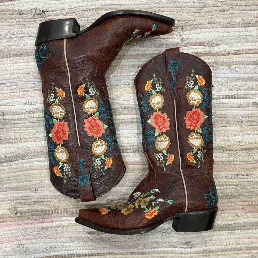 Macie Bean Cowgirl Boots! Gorgeous Floral Embroid… - image 4
