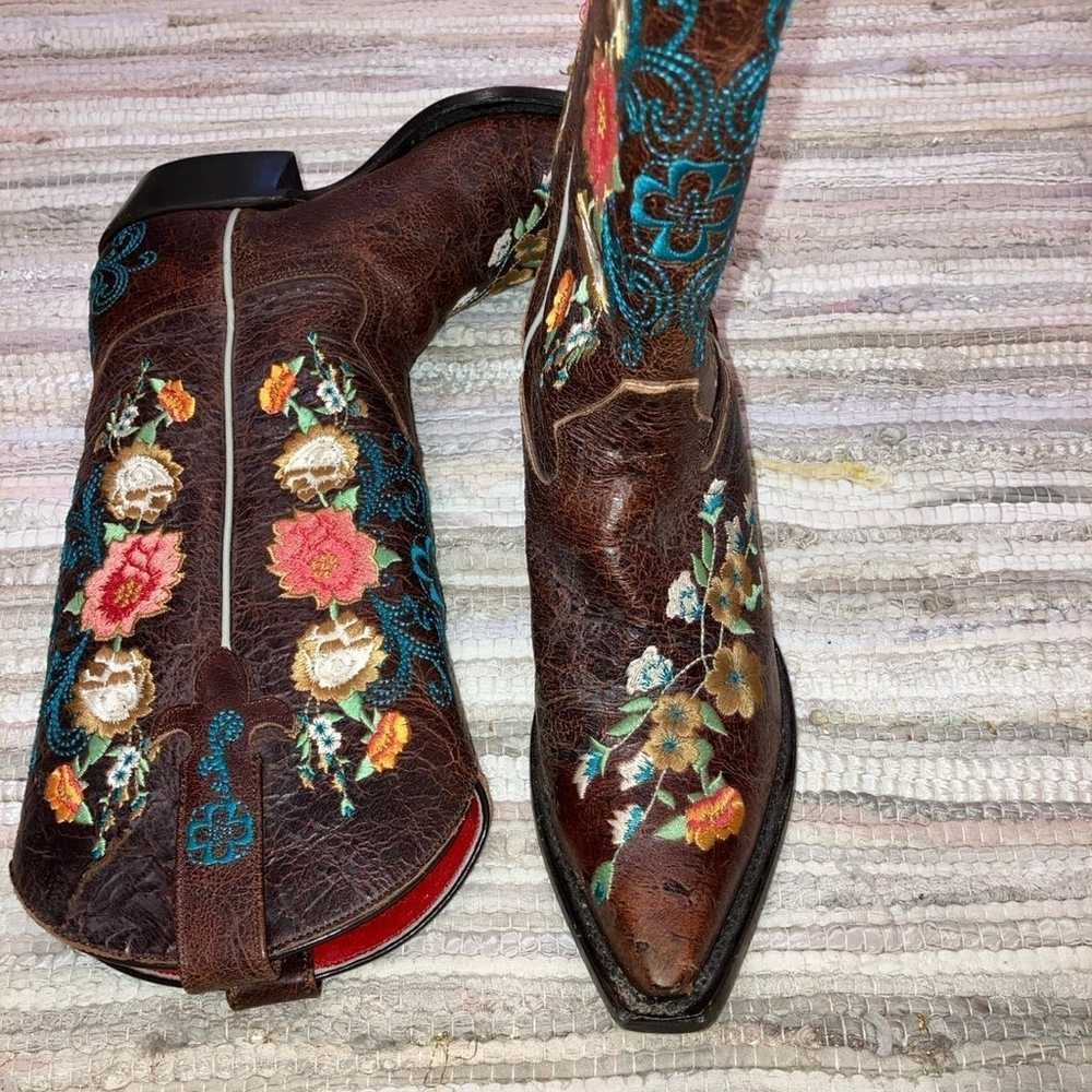 Macie Bean Cowgirl Boots! Gorgeous Floral Embroid… - image 5