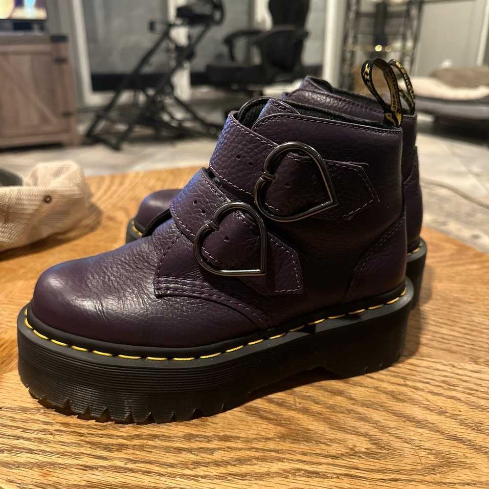 Dr. Martens Devon Heart Leather Platform Purple - image 2