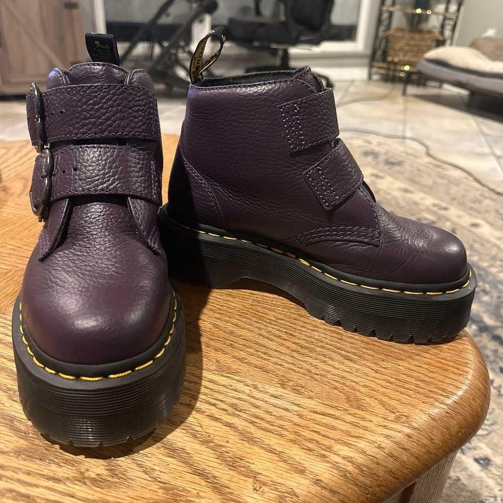 Dr. Martens Devon Heart Leather Platform Purple - image 4